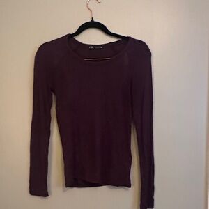 Zara Deep Purple Long Sleeve Top